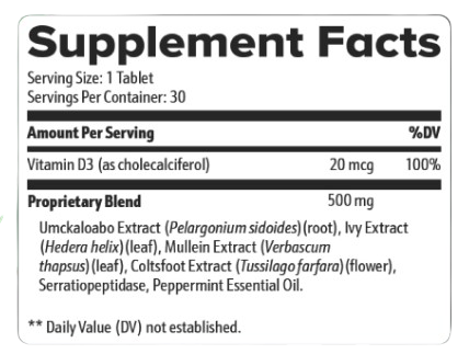LungExpand Pro-Supplement Facts
