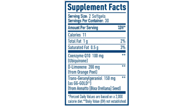 NativePath CoQ10 Complex Supplement Facts