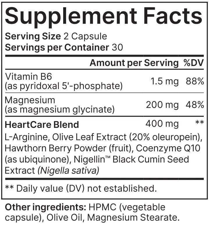 Vitality Now Life Pulse Supplement Fact