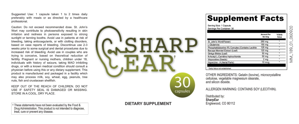 SharpEar Supplement Fact