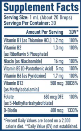 NativePath Vitamin B Complex Supplement facts